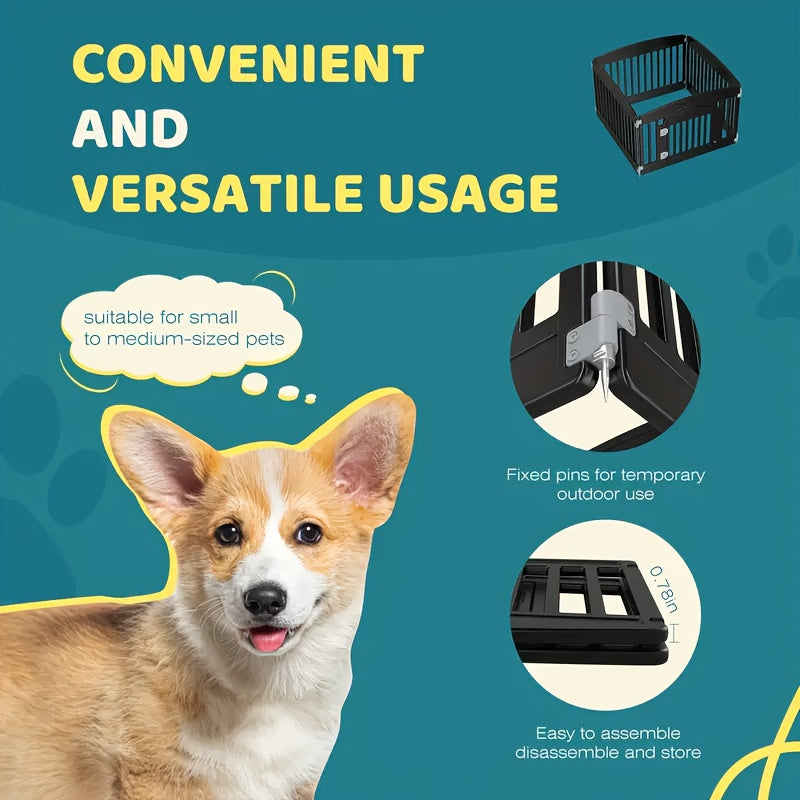 4 & 6 Panel Dog Pen with Non-Slip Bottom & Safety Locking Door - Portable Expandable Indoor Outdoor Puppy Pen for Medium Dogs, Lightweight Durable Pet Fence