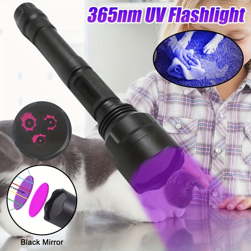 365nm UV Flashlight High Power USB Rechargeable Pet Urine Detector Black Light for Cats Dogs Resin Scorpion Hunting Rockhounding