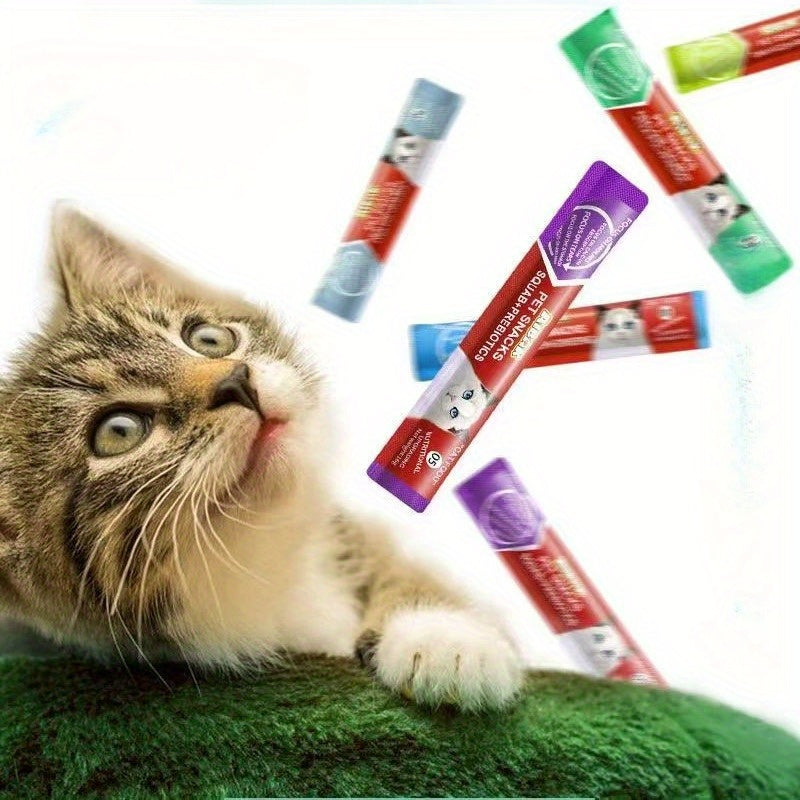 Grain-Free Cat Lickable Cream Snacks with Cat Bar Feeders – 5 Flavors Pigeon, Cod, Goat Milk, Salmon & Tuna Squeeze Tubes, 60pcs or 120pcs, 0.52oz Per Tube