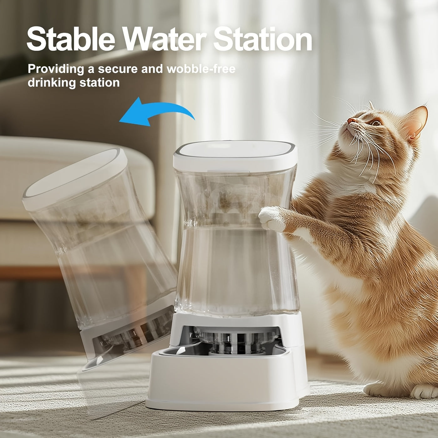 1 Gallon Gravity Pet Water Dispenser – Stainless Steel Bowl with Filter, Non-Slip BPA-Free No Electricity, Easy Clean for Cats & Dogs