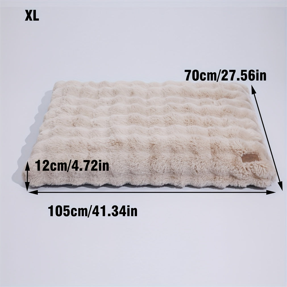 Orthopedic Dog Bed with Removable Cover – Thick Foam Base, Waffle Texture, Crate Mat for Dogs & Cats, Multiple Sizes Medium to 3XL, Grey & Khaki Beige