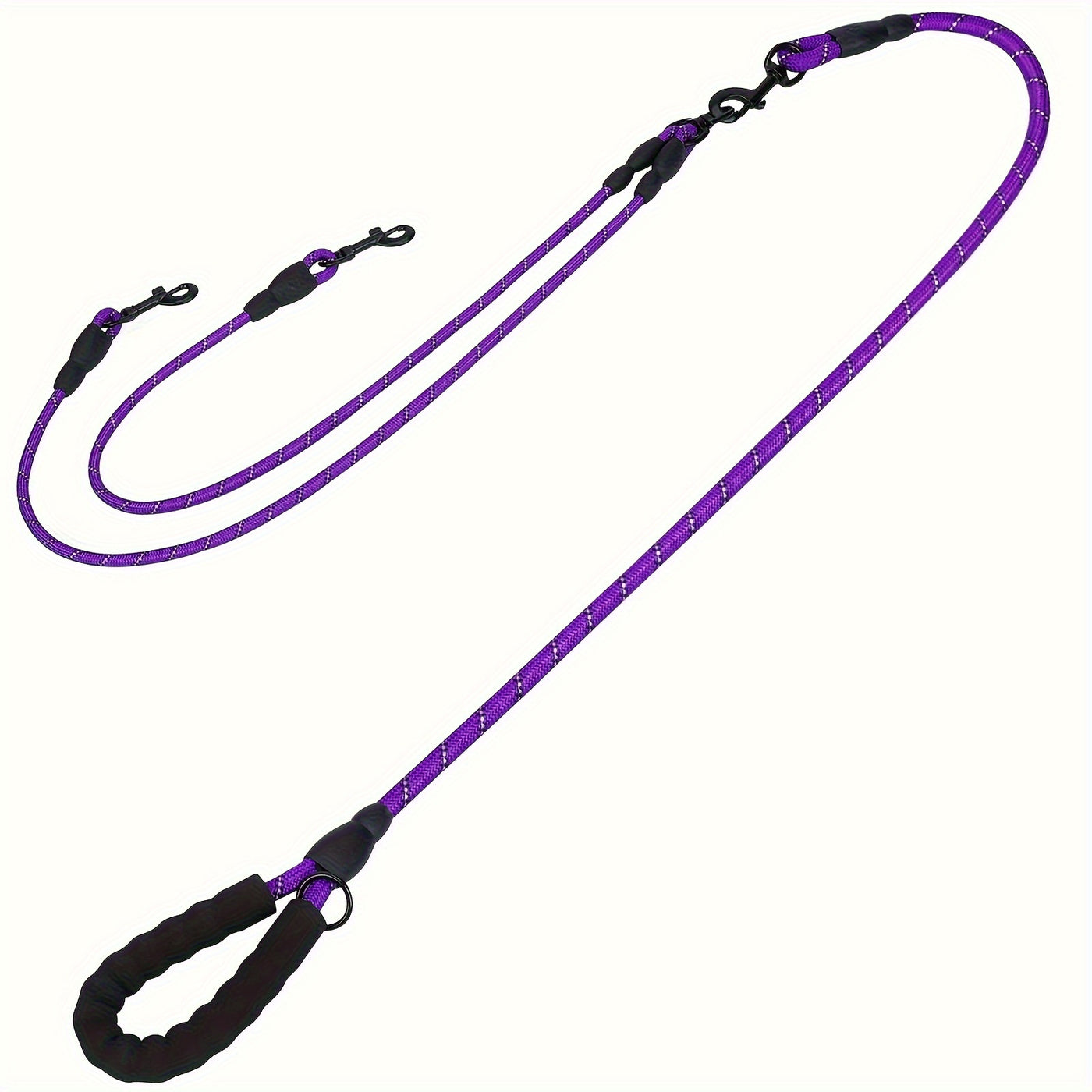 Dual Dog Leash 360° Tangle-Free with Shock Absorber & Reflective Nylon – 78-Inch Double Dog Walking Leash for Two Dogs, Ergonomic Foam Handle, 7 Colors, Small Medium Large Dogs