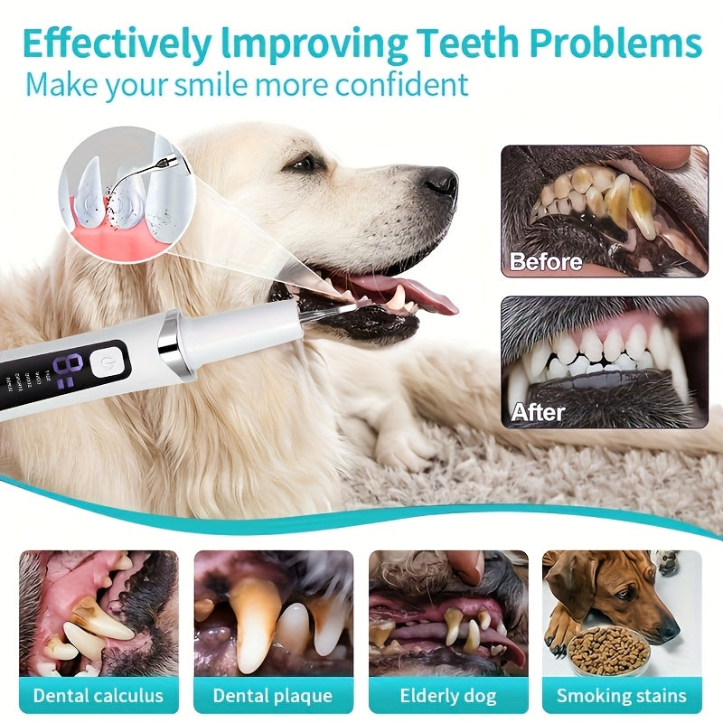 Electric Pet Toothbrush USB Rechargeable for Cats and Dogs – Sonic & Manual Modes Plaque Tartar Removal Oral Care Kit