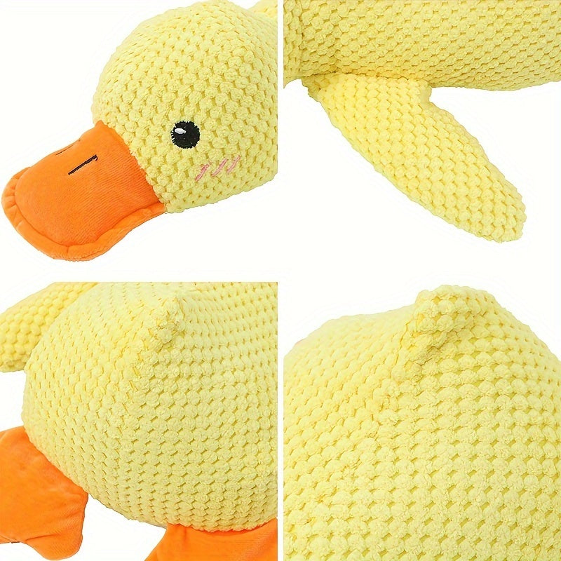 Large Squeaky Plush Duck Dog Toy – Bite-Resistant Soft Chew Toy for Puppies & Large Breed Dogs, Durable Stuffed Animal Teething Toy for Golden Retrievers, Corgis, Pomeranians & All Breeds