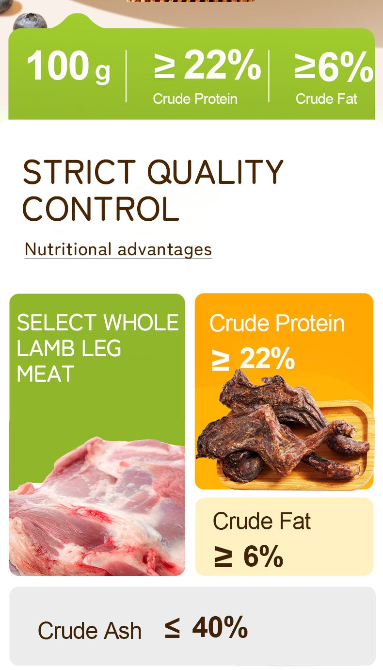 Dried Lamb Leg for Dogs Whole Bone Long Lasting Natural Chew High-Protein Single Ingredient Dog Treat Gift 100g 3.5oz