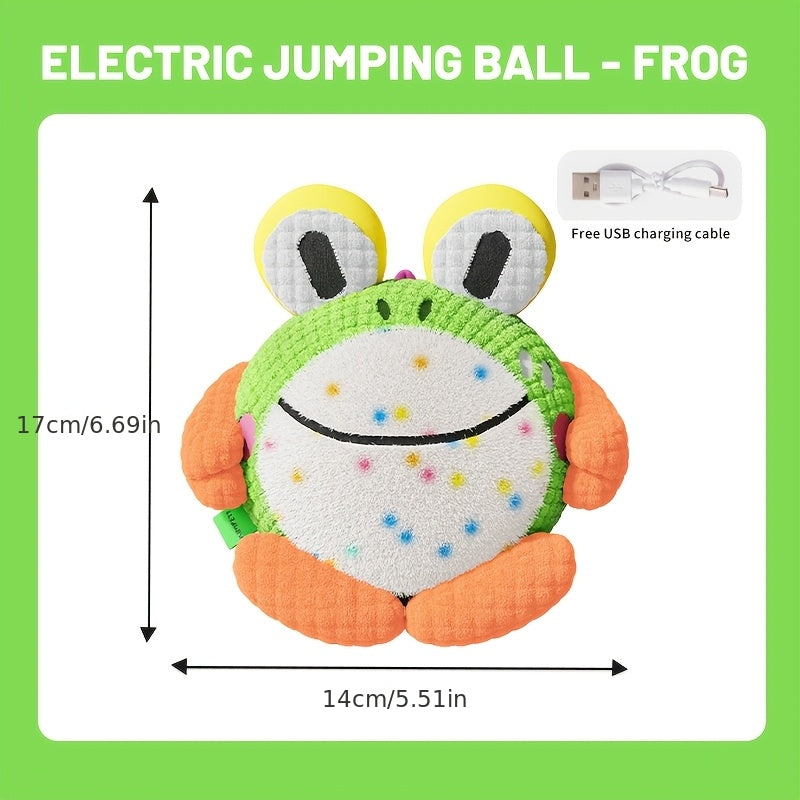 Automatic Self-Rolling Dog Ball – Motion-Activated Electric Jumping Toy with Music & Squeaker, USB Rechargeable Chew-Proof Exercise Ball for Small Medium Large Dogs