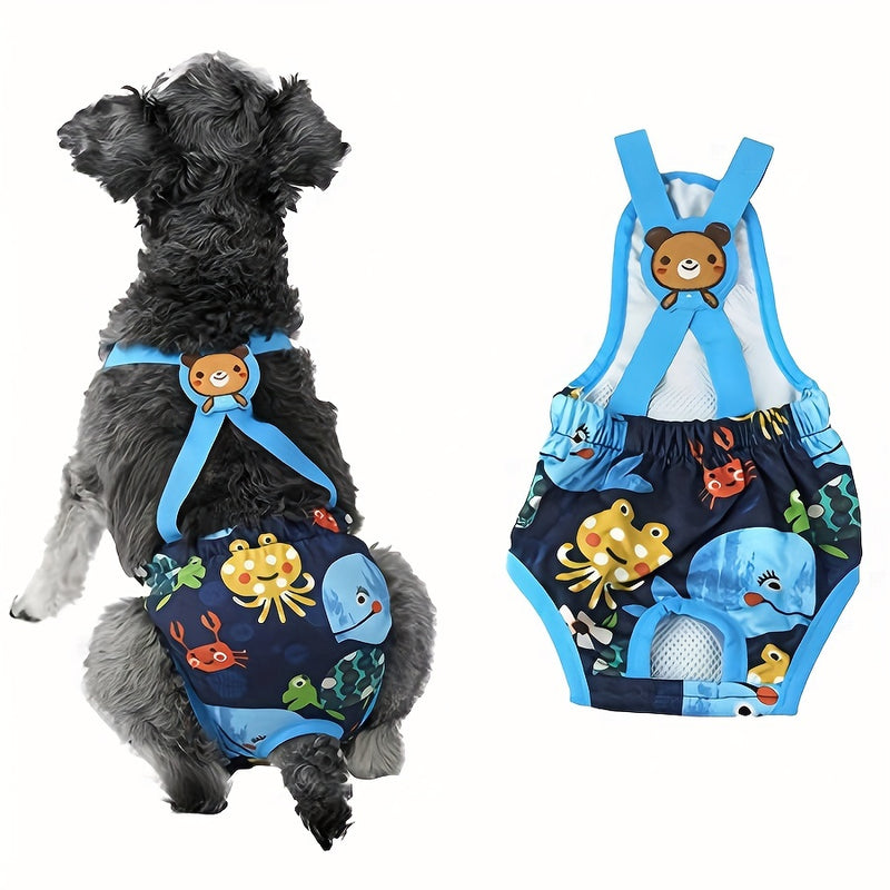 Washable Dog Diaper Bodysuit Adjustable Strap Reusable Puppy Hygiene Pants Adorable Pet Underwear for Dogs