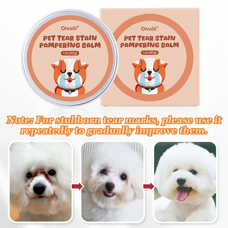 Tear Stain Remover Balm for Dogs and Cats 30g – Natural Safe Eye Gunk Cleaner Non-Irritating Daily Eye Care