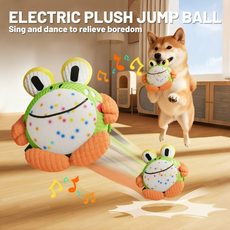 Automatic Self-Rolling Dog Ball – Motion-Activated Electric Jumping Toy with Music & Squeaker, USB Rechargeable Chew-Proof Exercise Ball for Small Medium Large Dogs