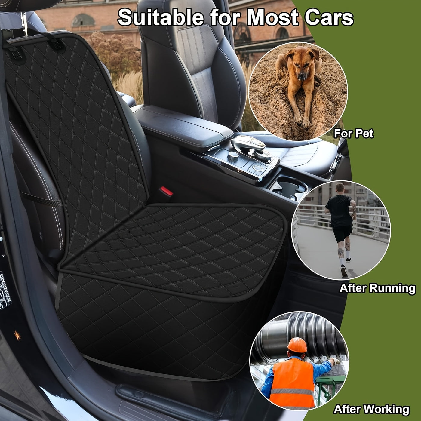 Waterproof Dog Front Seat Cover 2 Pack – Anti-Slip Anti-Scratch Pet Car Seat Protection Pad for Sedans, Trucks & SUVs