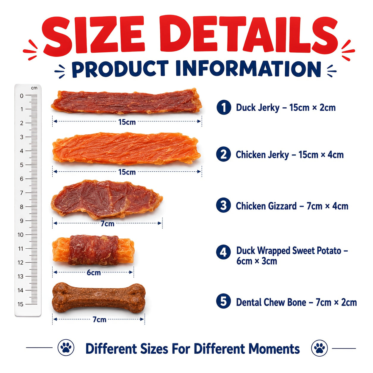 Duck & Chicken Dog Treats Variety – Chicken Egg Yolk Slices, Duck Roll Sweet Potato Chips & Duck Breast Jerky, High-Protein Easy-Digest Training Reward Snacks for Dogs