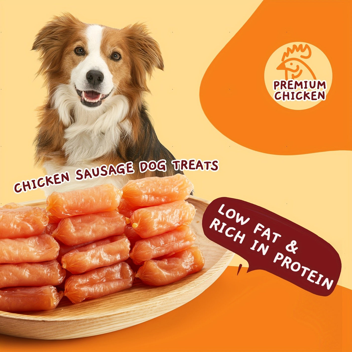 Chicken Jerky Sausage Dog Treats Slow Roasted Chewy Training Snack High-Protein Natural Reward for Medium Large Dogs 21oz 31oz