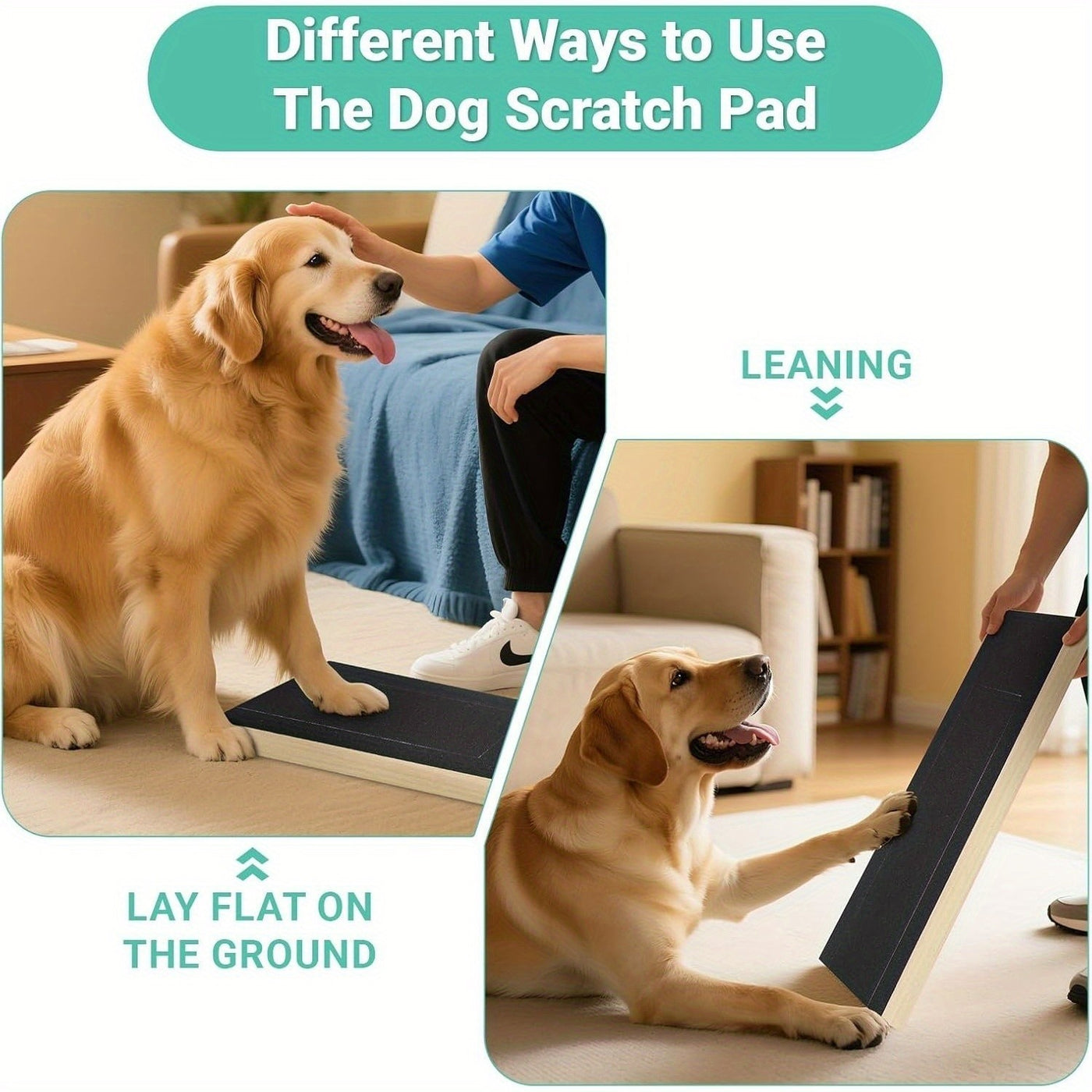 Dog Nail Scratch Pad Foldable Adjustable 3 Angles (45–65°) – Dog Nail File Scratch Board with 2 Sandpaper Sheets, Stress-Free Alternative to Dog Nail Clippers