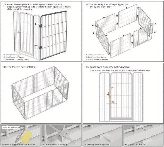 Stainless Steel Indoor Dog Enclosure with Resting, Play & Potty Training Zones - Multi-Functional Flexible Pen for Small Medium Dogs, Easy Assembly