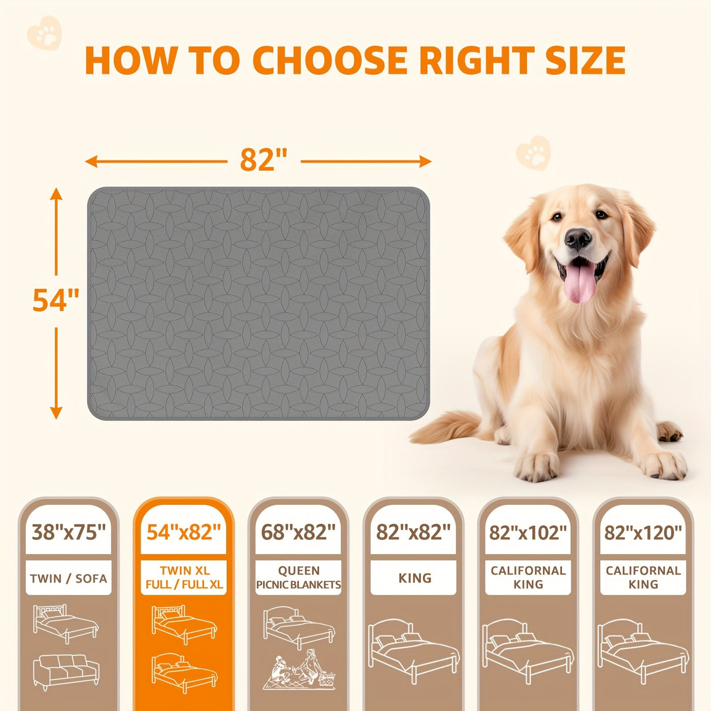 Reversible Dog Blanket Waterproof Washable Pet Blanket Furniture Protector for Couch Sofa Bed Car – Soft Cozy Cover for Large Dogs Puppies 54x82 Inch