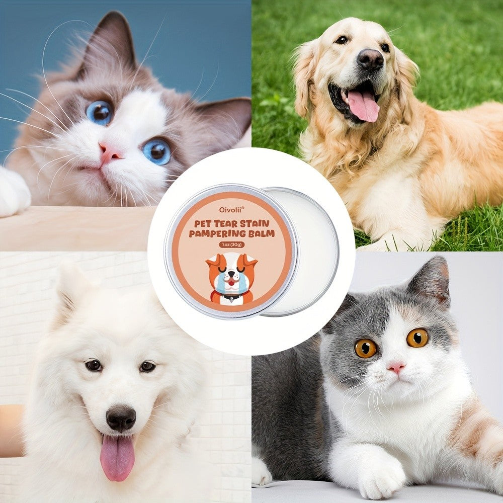 Tear Stain Remover Balm for Dogs and Cats 30g – Natural Safe Eye Gunk Cleaner Non-Irritating Daily Eye Care