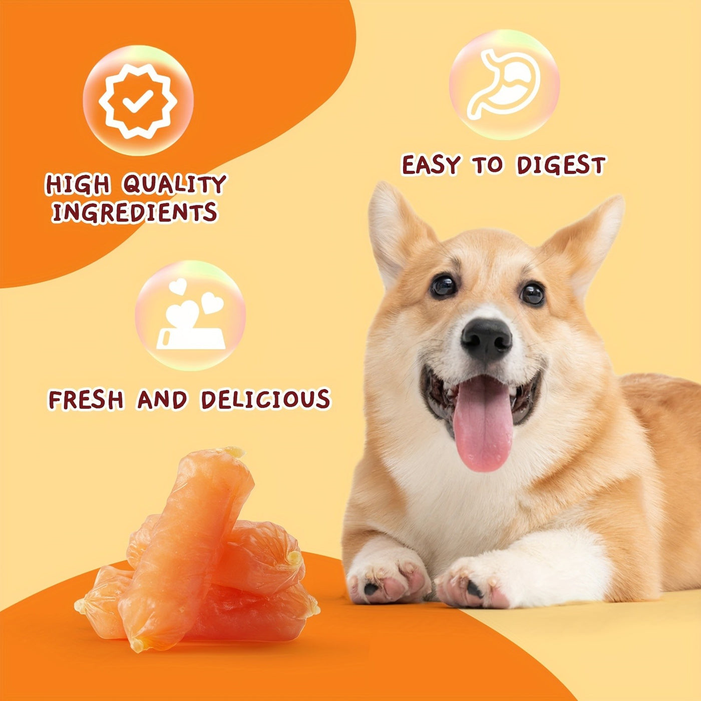 Chicken Jerky Sausage Dog Treats Slow Roasted Chewy Training Snack High-Protein Natural Reward for Medium Large Dogs 21oz 31oz
