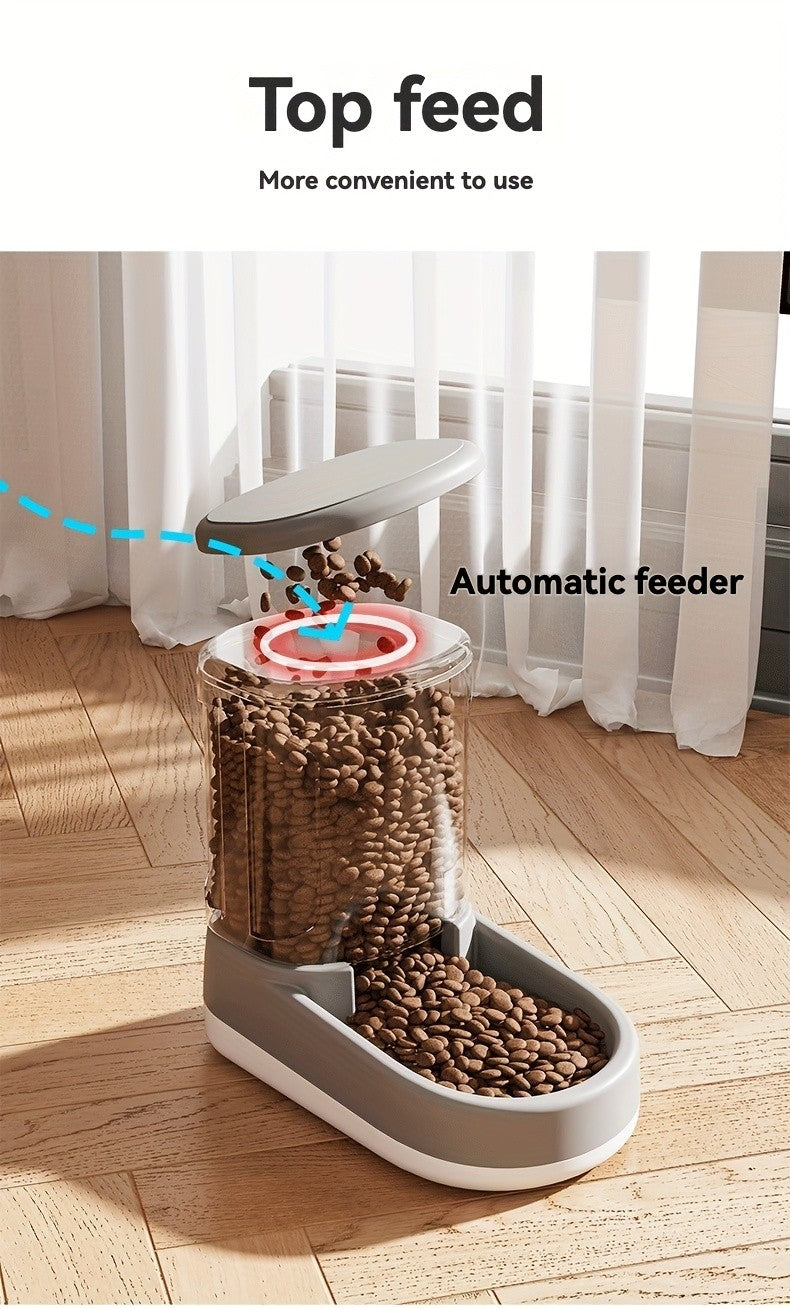 Gravity Dog Food Feeder and Water Dispenser Set 8-Pound Large Capacity Automatic Pet Feeding Station for Big Medium Small Dogs & Cats - 2-Piece Plastic BPA-Free Set
