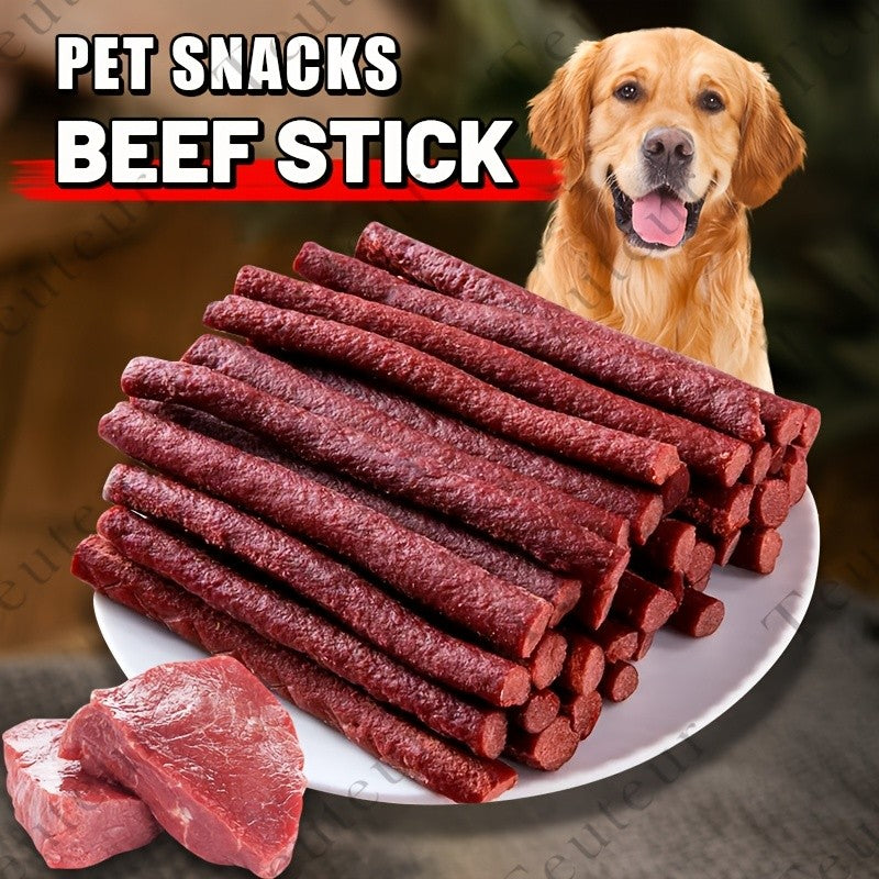 Beef Stick Dog Treats – Wind-Dried Beef, Beef Tendon Sticks & Beef Blocks, High Protein Grain-Free Long-Lasting Chews for Puppies & Adult Dogs, All Breeds, 5oz