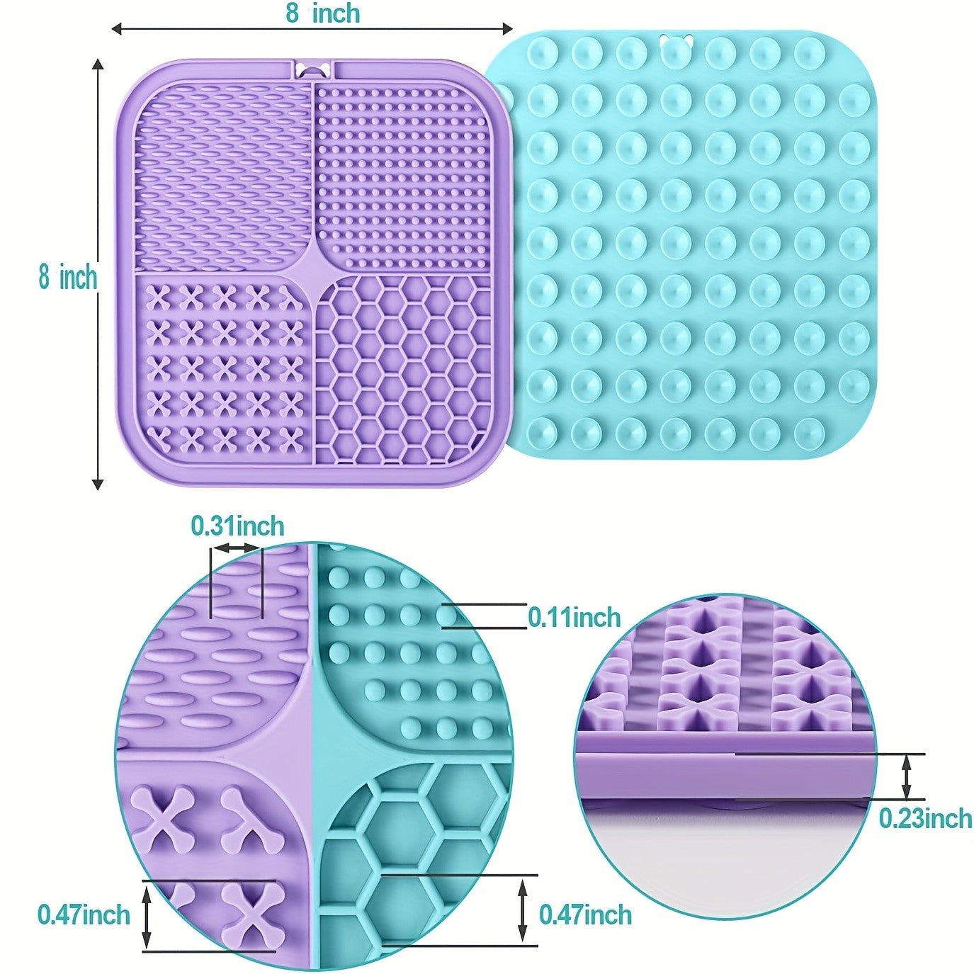 Licking Mat for Dogs & Cats with Suction Cup - Slow Feeder Boredom Buster for Bathing Grooming Anxiety Relief 1/2/4 Pack