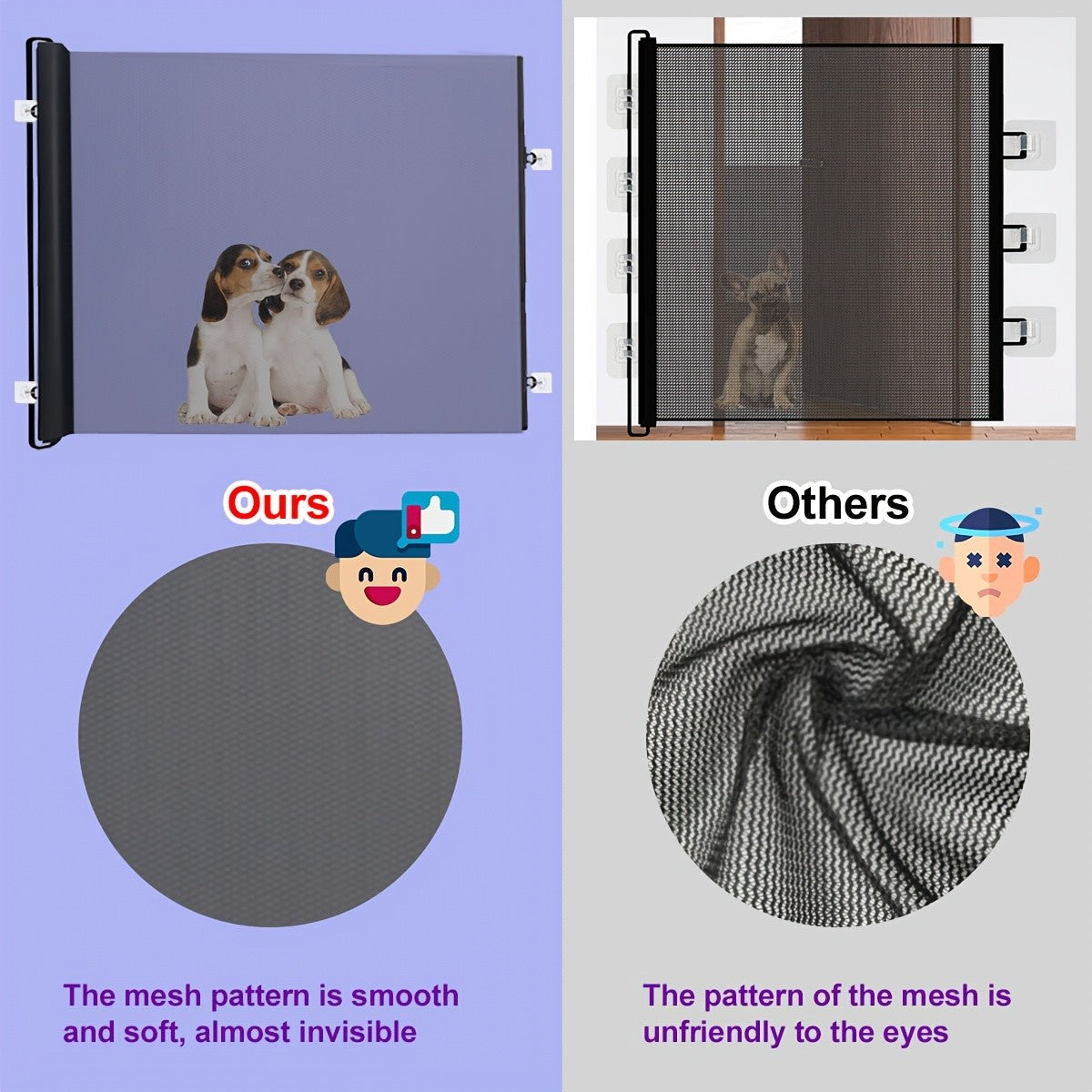 Scalable Mesh Pet Gate No Drill Required – Adjustable Safety Fence for Stairs, Doors & Rooms, Dog & Cat Baby Gate, Easy Install Pressure Mount Pet Barrier