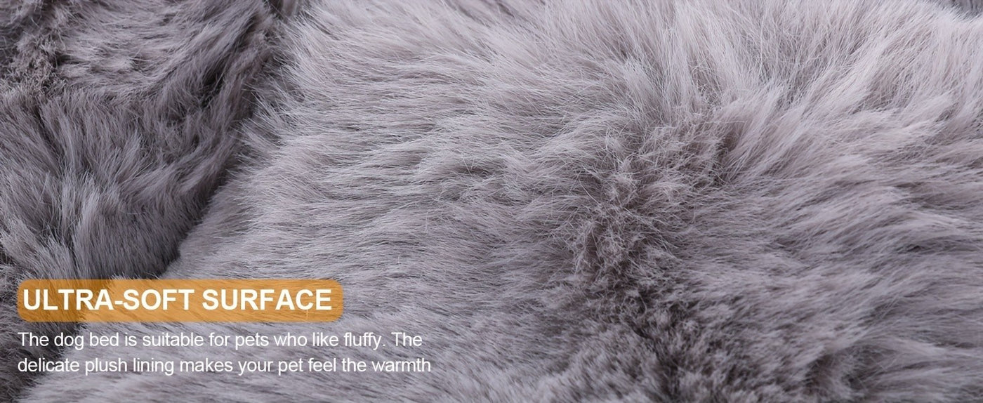 Orthopedic Dog Bed for Extra Large Dogs – Soft Plush Faux Fur Fluffy Mat with Removable Washable Cover & Anti-Slip Bottom