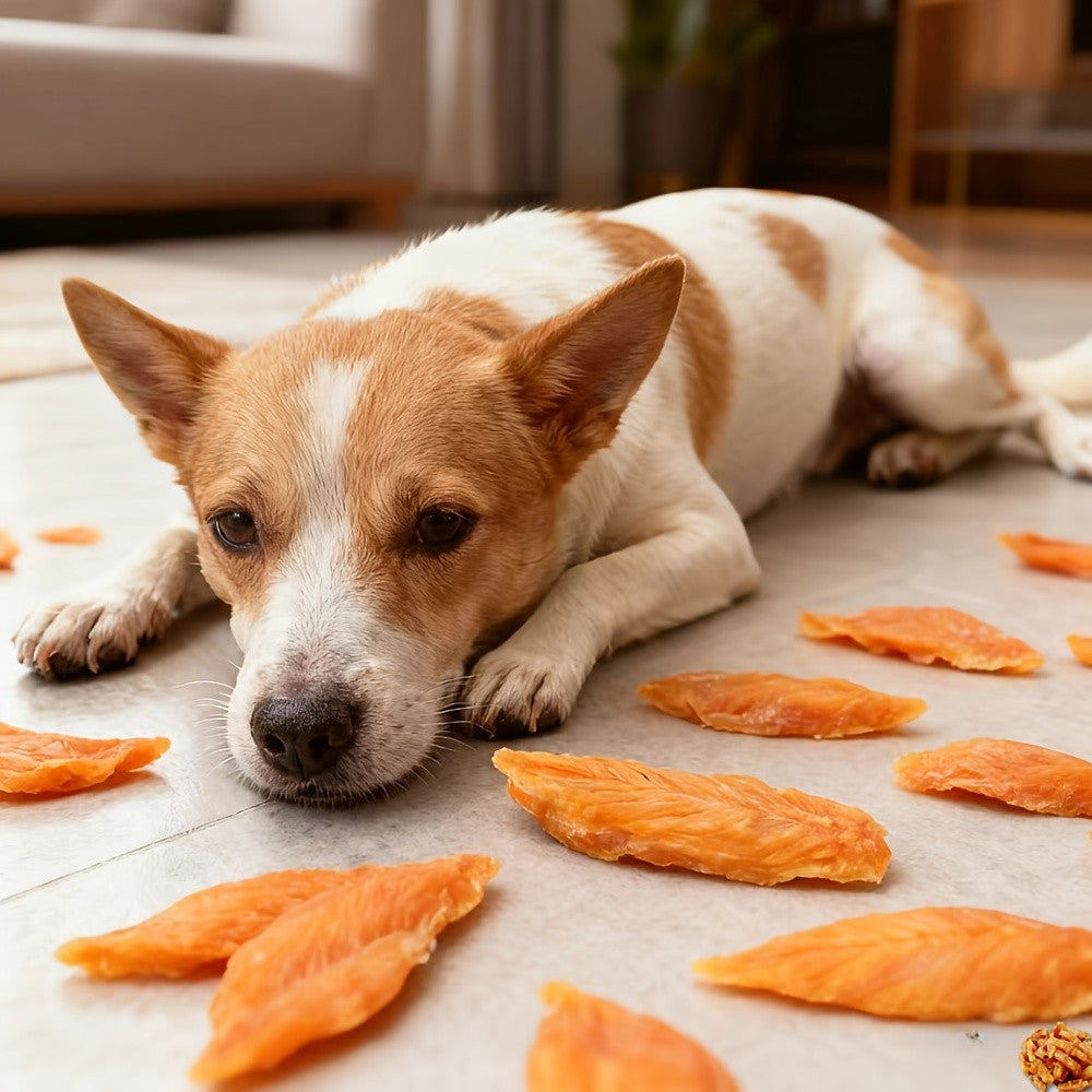 Dried Chicken Dog Treats – Natural High Protein Easy-Digest Long-Lasting Training Reward Snack for Small Medium Large Dogs, 500g / 1.1LB
