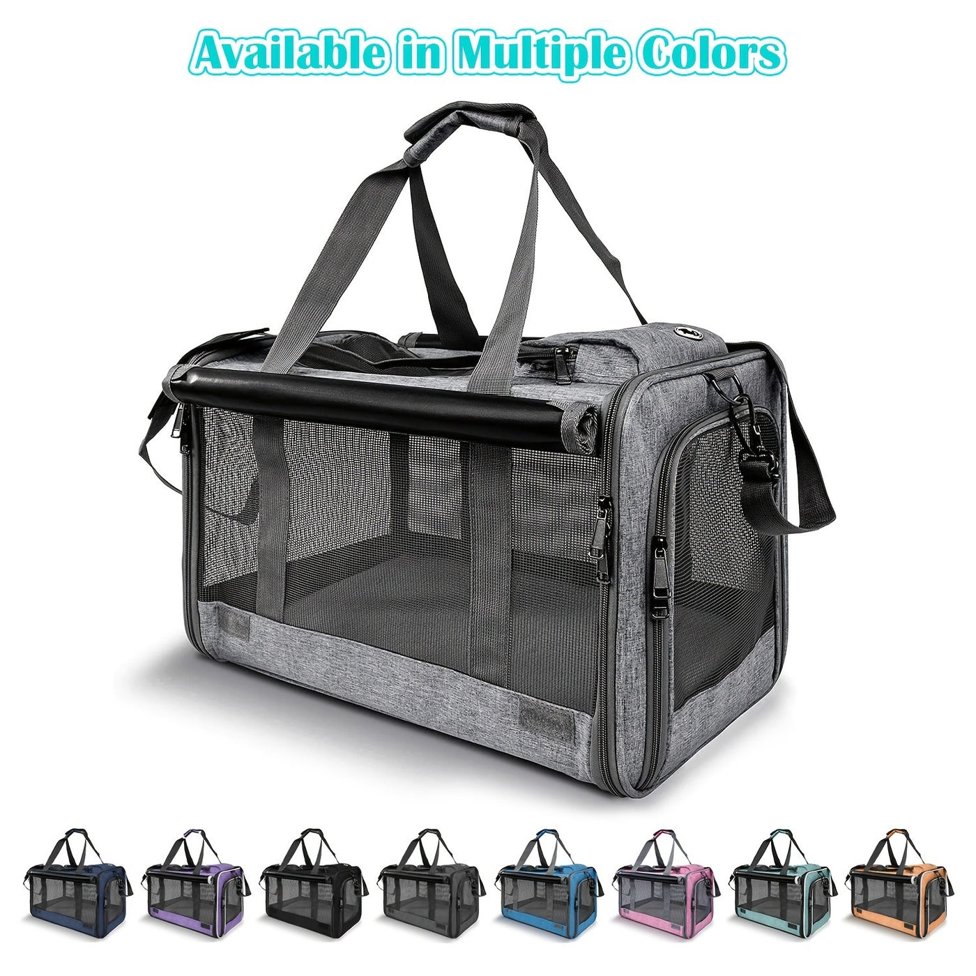 Airline Approved Soft-Sided Pet Carrier for Large Medium Cats & Small Dogs – Breathable Collapsible Travel Bag, Multiple Colors, Optional Combo with Bowls & Pet Glove