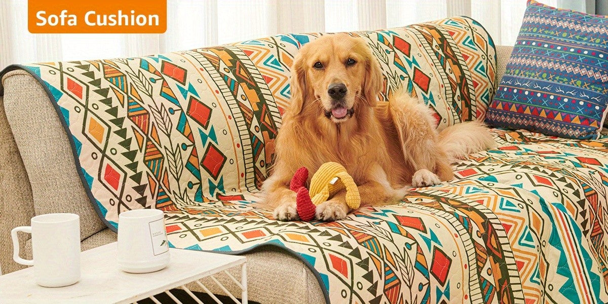 2-Pack Washable Dog Pee Pads Super Absorbent Reusable Puppy Training Pads Leakproof Non-Slip Whelping Pads with Retro Tribal Design – Sizes 18x24 to 36x41 Inch