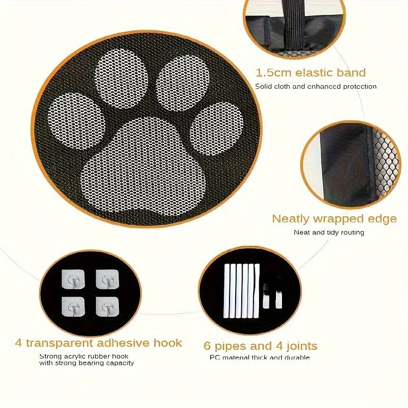Portable Folding Pet Gate & Dog Isolation Fence – Foldable Mesh Safety Net for Indoor Dog & Cat Separation