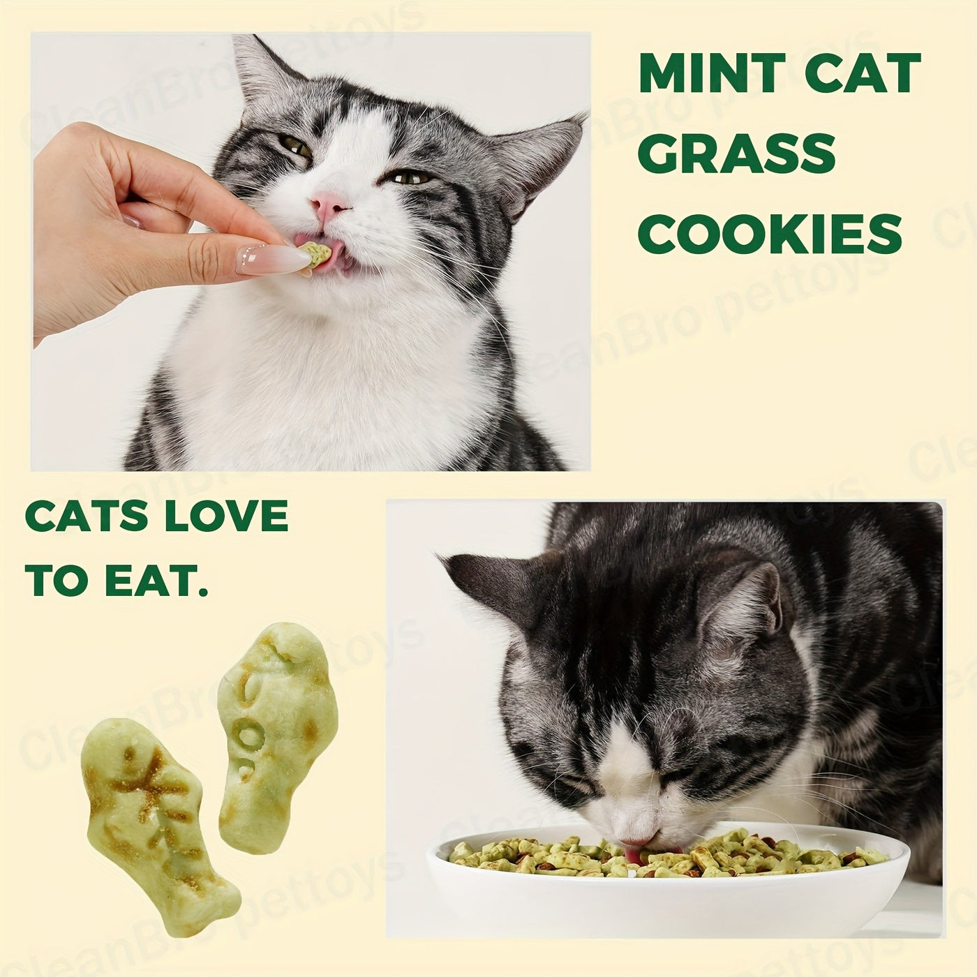 Catnip Cookie Cat Snacks with Cat Grass – Fish-Flavored Dental Molar Sticks for Teeth Cleaning, Hairball Control & Healthy Weight, Natural Treats for Indoor Cats, 150g