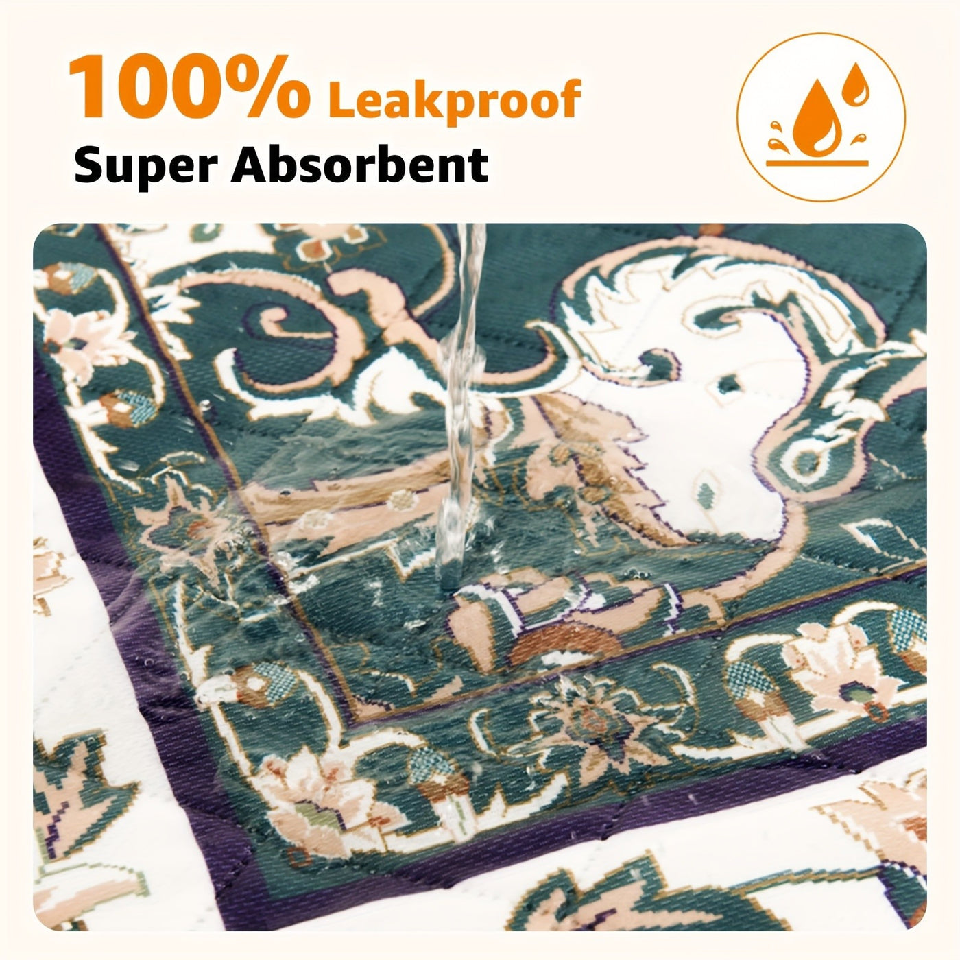 Reusable Washable Dog Pee Pads Super Absorbent Non-Slip Bohemian Style Puppy Training Pads Leakproof Whelping Potty Pads – Sizes 18x24 to 72x72 Inch 1 or 2 Pack