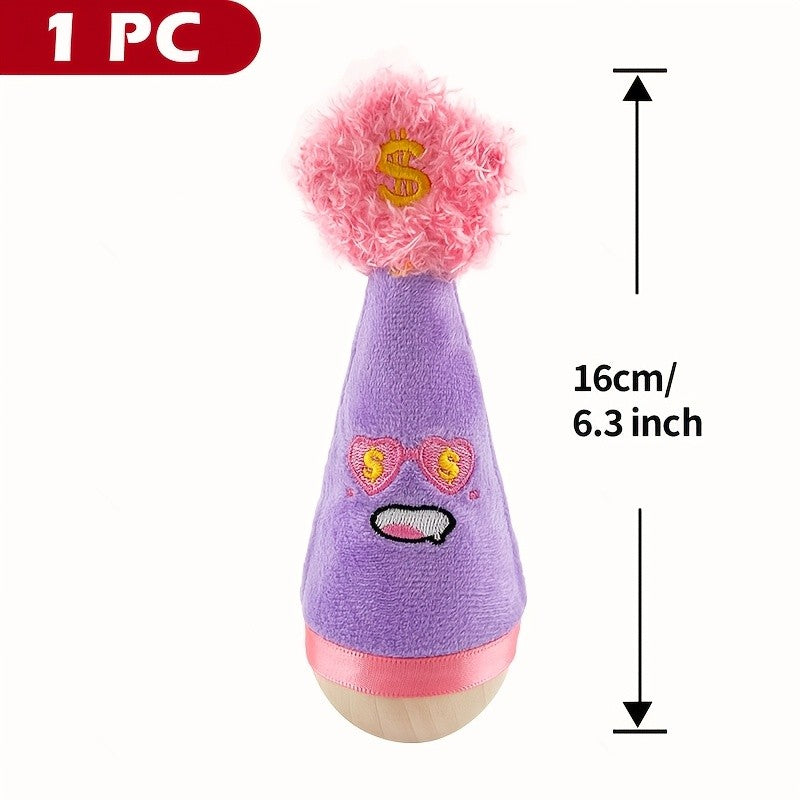Catnip Wobble Feather Cat Toy with Mint Powder - Interactive Hunting Chase Toy for Kittens & Adult Cats Self-Play Indoor Exercise