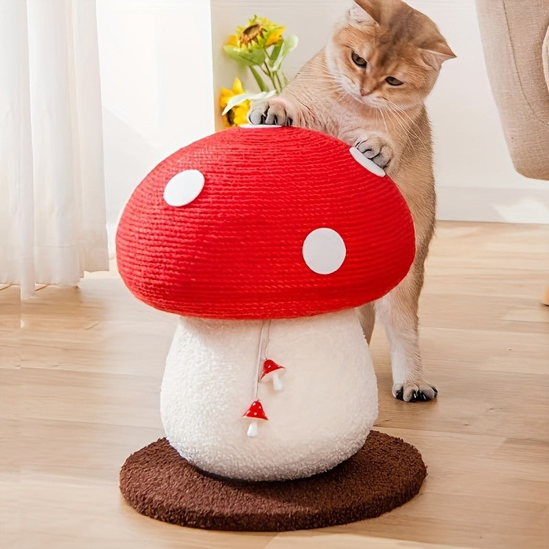Mushroom Cat Scratcher Post – 2-Pack Sisal Claw Grinding Cat Toy, Interactive Scratching Post for Indoor Cats & Kittens, Keeps Claws Healthy & Furniture Safe
