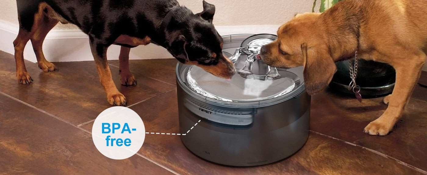 Large Dog Water Fountain 1.3-2 Gallon Triple Filtration Pet Drinking Fountain with Splatter Guard for Large Dogs & Multi-Pet Families