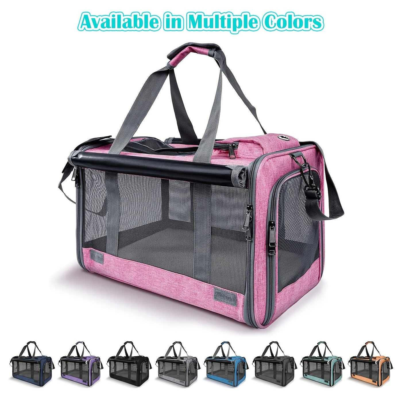 Airline Approved Soft-Sided Pet Carrier for Large Medium Cats & Small Dogs – Breathable Collapsible Travel Bag, Multiple Colors, Optional Combo with Bowls & Pet Glove