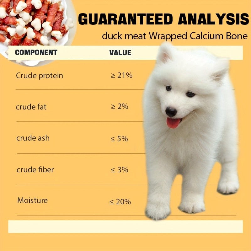 Hypoallergenic Dog Treats – Chicken & Duck Wrapped Bone Biscuits, Grain-Free, High Protein Low Fat, Easy-Digest Biscuit Core for Small Medium Large Dogs