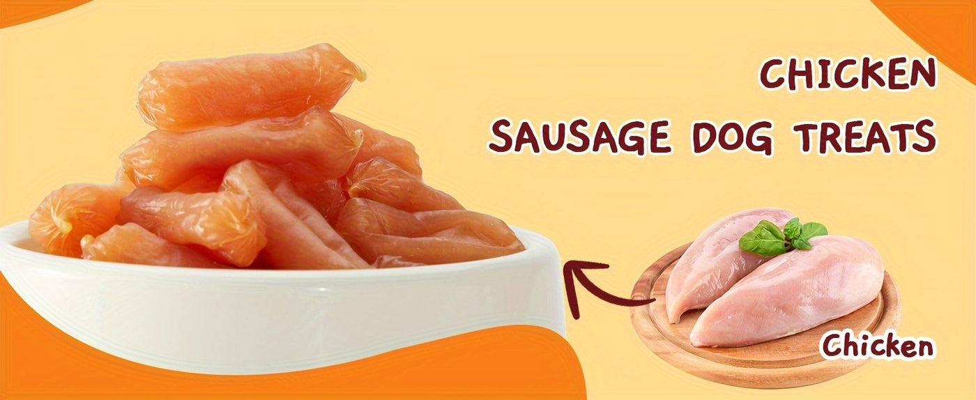 Chicken Jerky Sausage Dog Treats Slow Roasted Chewy Training Snack High-Protein Natural Reward for Medium Large Dogs 21oz 31oz