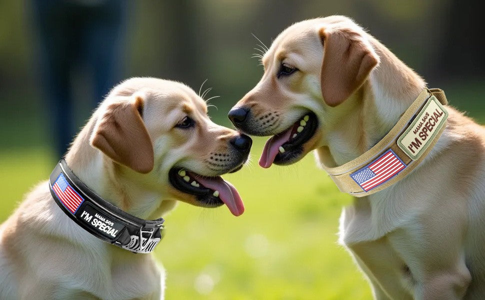 Tactical Dog Collar 3pcs Set 2.6" Heavy Duty Nylon with Padded Handle & Reflective Stitching for Medium & Large Dogs – Quick-Release Metal Buckle, Customizable Patches, Sizes M-XL