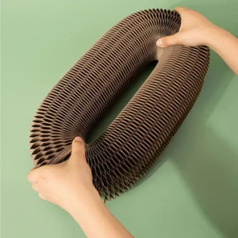 Foldable Cat Scratch Board Organ Shape – Multi-Position Cardboard Scratcher with Magnetic Closure, Catnip Compatible, Durable Interactive Cat Toy