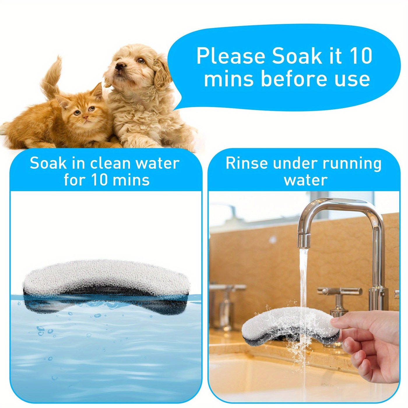 Cat Water Fountain 54oz Ultra Silent – LED Light USB Automatic Drinking Fountain with Triple Filter for Indoor Cats & Small Dogs