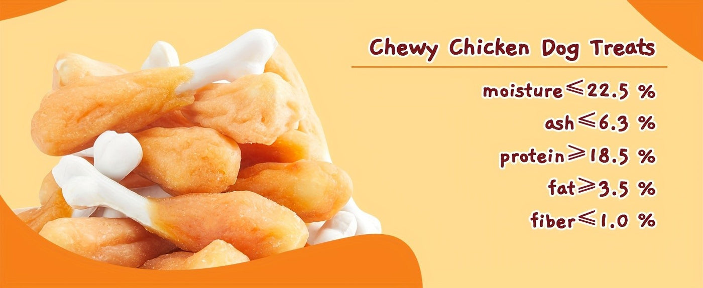 Chewy Chicken Dog Treats Rawhide Free Real Chicken Calcium Bone Cleans Teeth Freshens Breath Natural Dog Training Treat 21oz 31oz