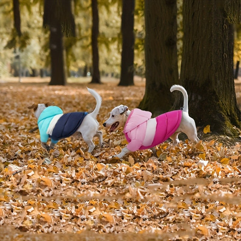 Dog Winter Coat Puppy Puffer Jacket – Windproof Warm Padded Hoodie Vest for Small Dogs, Lightweight Snow Coat for Chihuahua, Poodle & Yorkshire, Cute Outdoor Dog Apparel