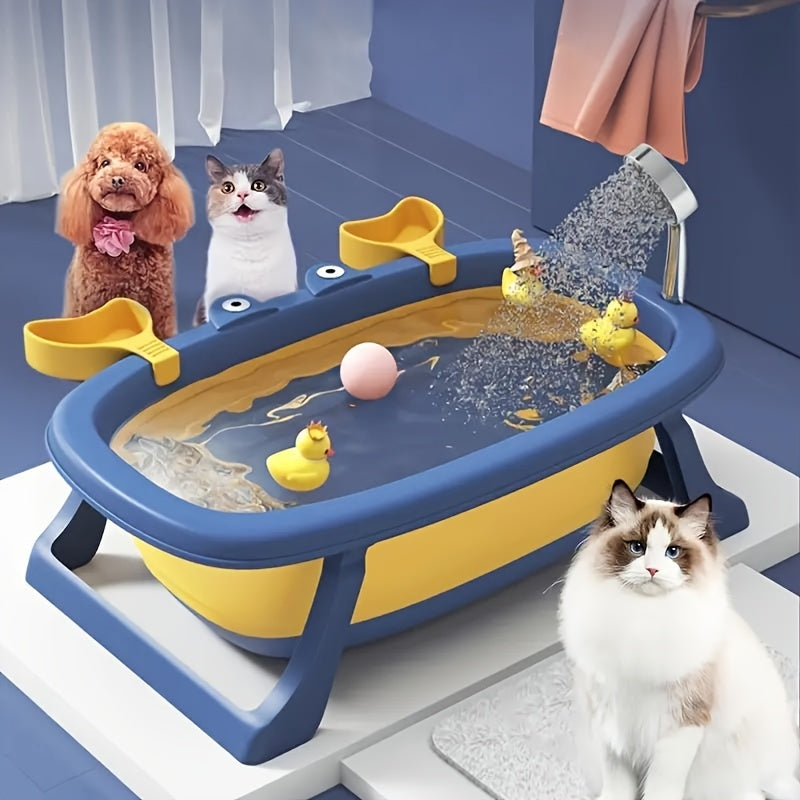 Collapsible Portable Pet Bath Tub Crab Shape – Foldable Dog Cat Bathtub for Small Dogs Up to 20 lbs, Easy to Clean, Travel & Home Use, 4 Color Options