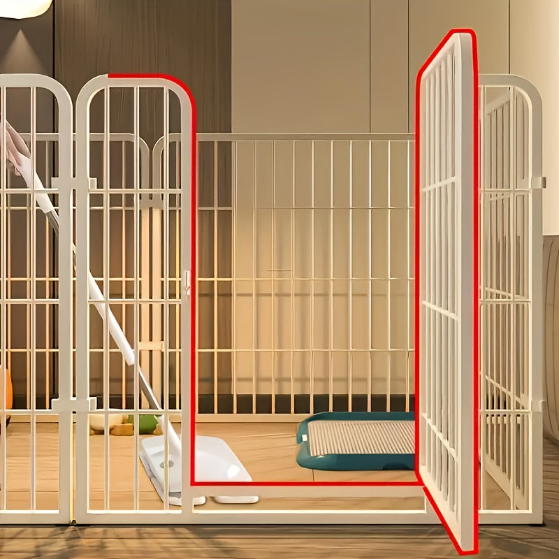 Stainless Steel Indoor Dog Enclosure with Resting, Play & Potty Training Zones - Multi-Functional Flexible Pen for Small Medium Dogs, Easy Assembly