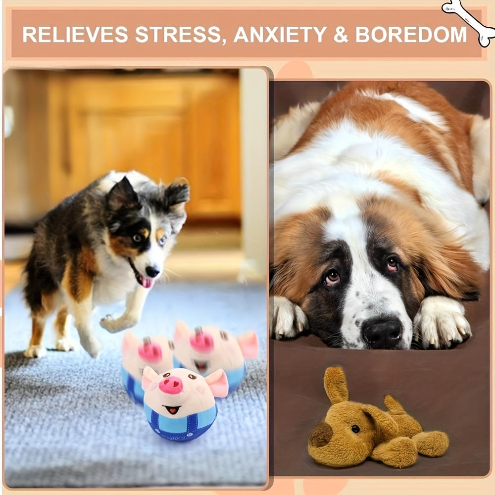 Rolling Bouncing Dog Toy with Motion Sensor & Animal Sounds – USB Rechargeable, Recording Mode, Washable, for Puppies & Small Dogs, Single or 2-Pack