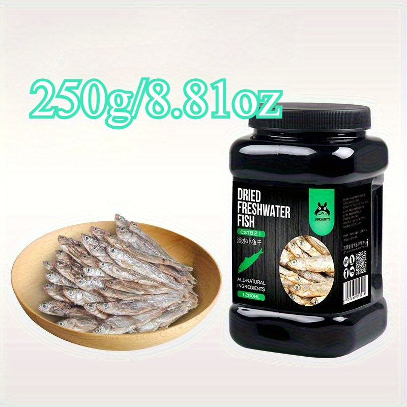 Fish Jerky Pet Treats – Freshwater Dried Fish Snacks, High Protein No Added Salt, for Cats Hamsters & Turtles, 100g & 240g