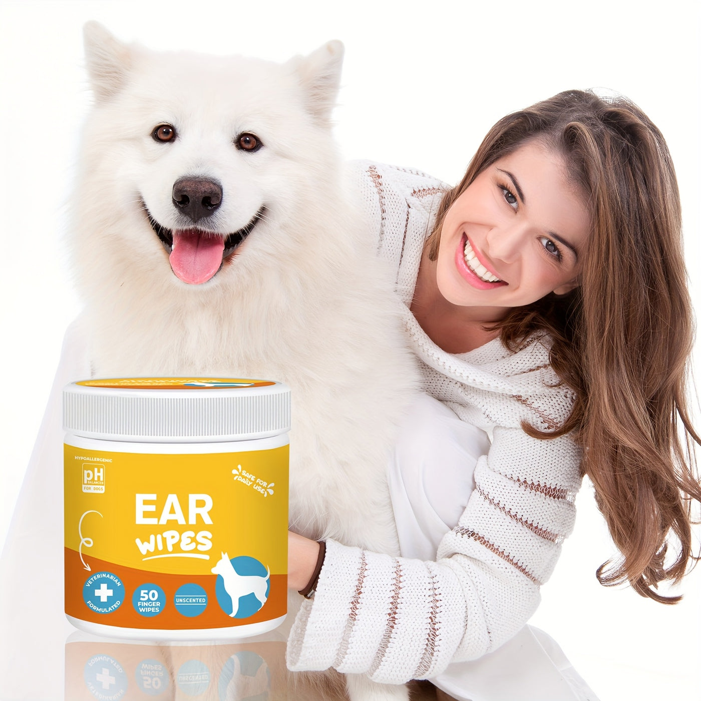 Pet Grooming Wipes for Dogs & Cats - Dental Wipes, Ear Wipes, Eye Wipes & Teeth Cleaning Kit, Coconut Scent, Soothing & Deodorizing for All Breed Sizes