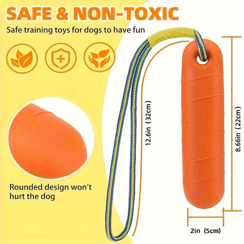 Floating Dog Toy with Rope – Water-Resistant Durable Chew & Fetch Toy for Pool, Beach & Outdoor Summer Fun, All Breeds, Orange Yellow Peach
