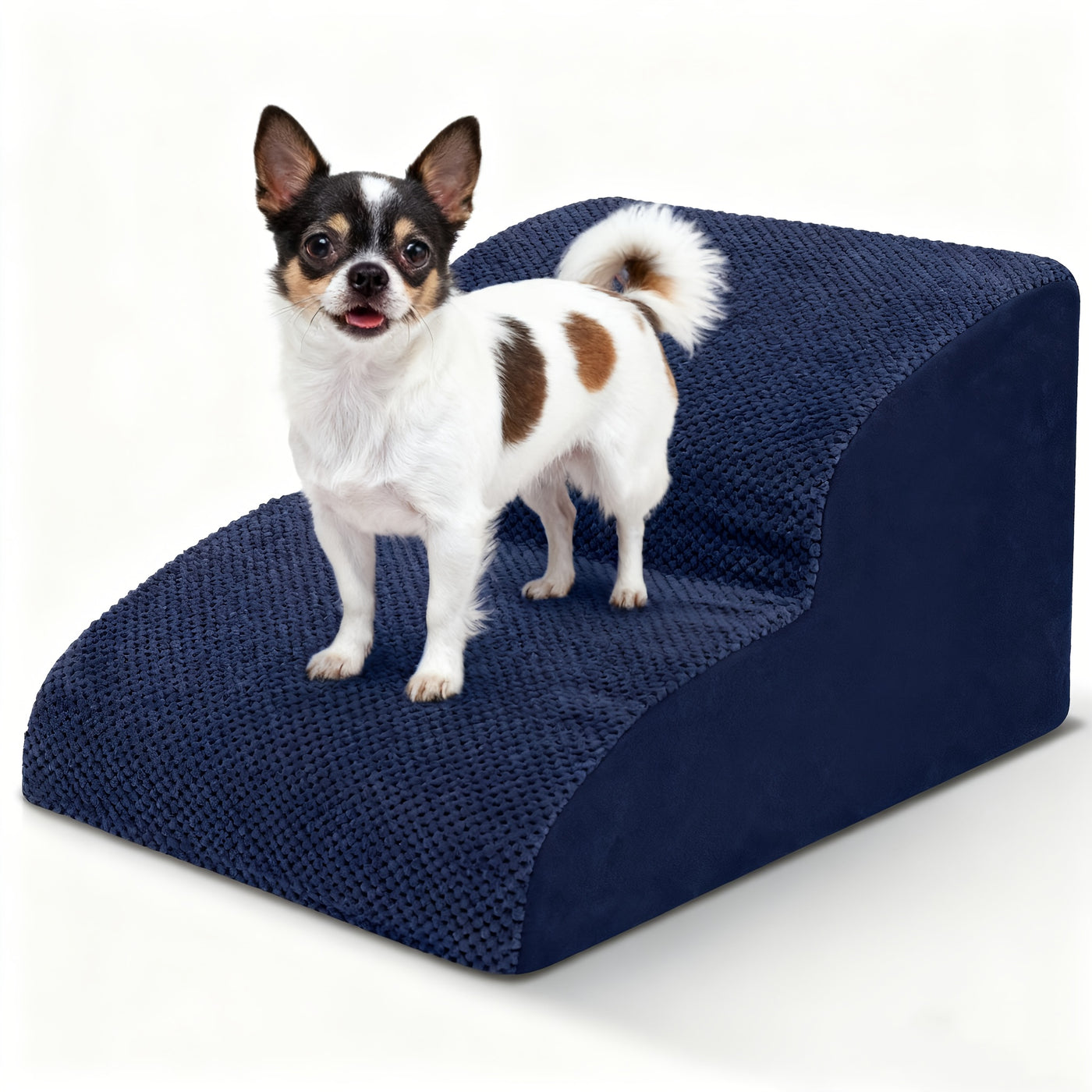 Dog Stairs for Small Dogs - Extra Wide High Density Foam Pet Steps with Non-Slip Bottom, Soft Cushioned Ramp for High Beds Couch Sofa, 2/3/4 Steps for Elderly & Injured Dogs